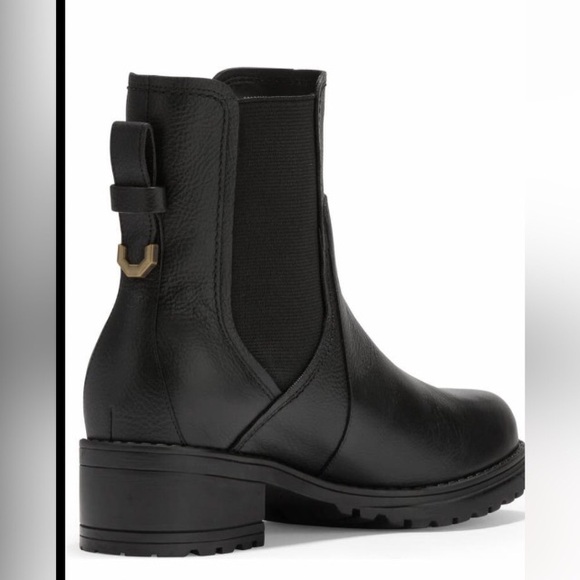 Cole Haan Black Leather Camae Chelsea Combat Boot , Waterproof - Picture 2 of 9